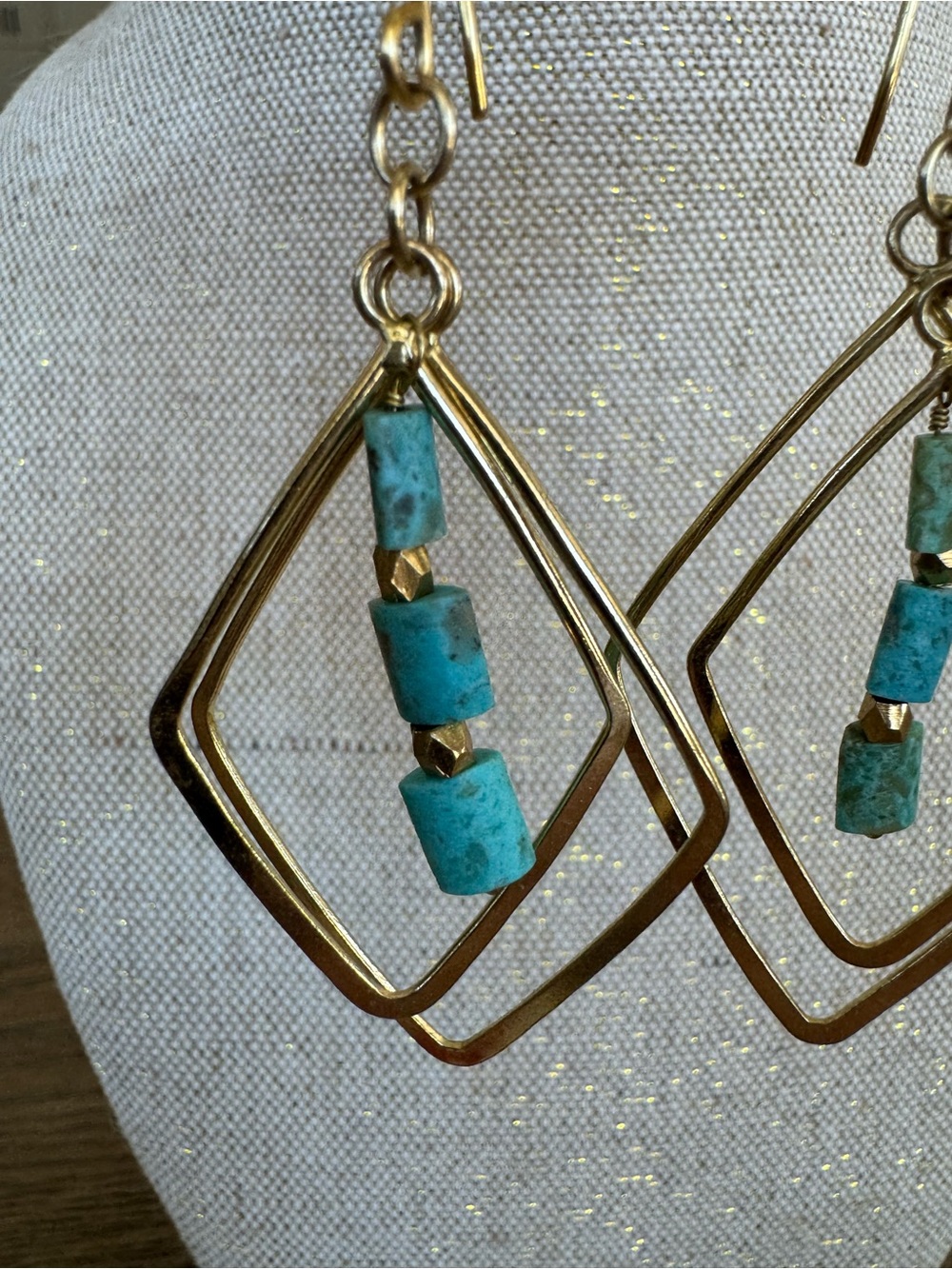 DIAMOND TURQUOISE EARRINGS | AUREUS + ARGENT x Banana Republic - Picture 3 of 4